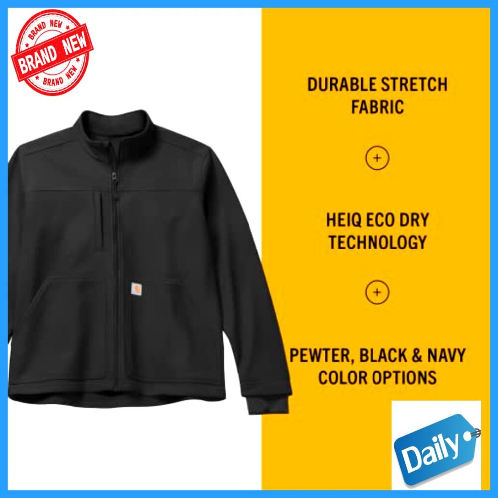 Rugged Flex Fleece Jacket Modern Fit Stretch Water Repellent Work Utility - Picture 5 of 7